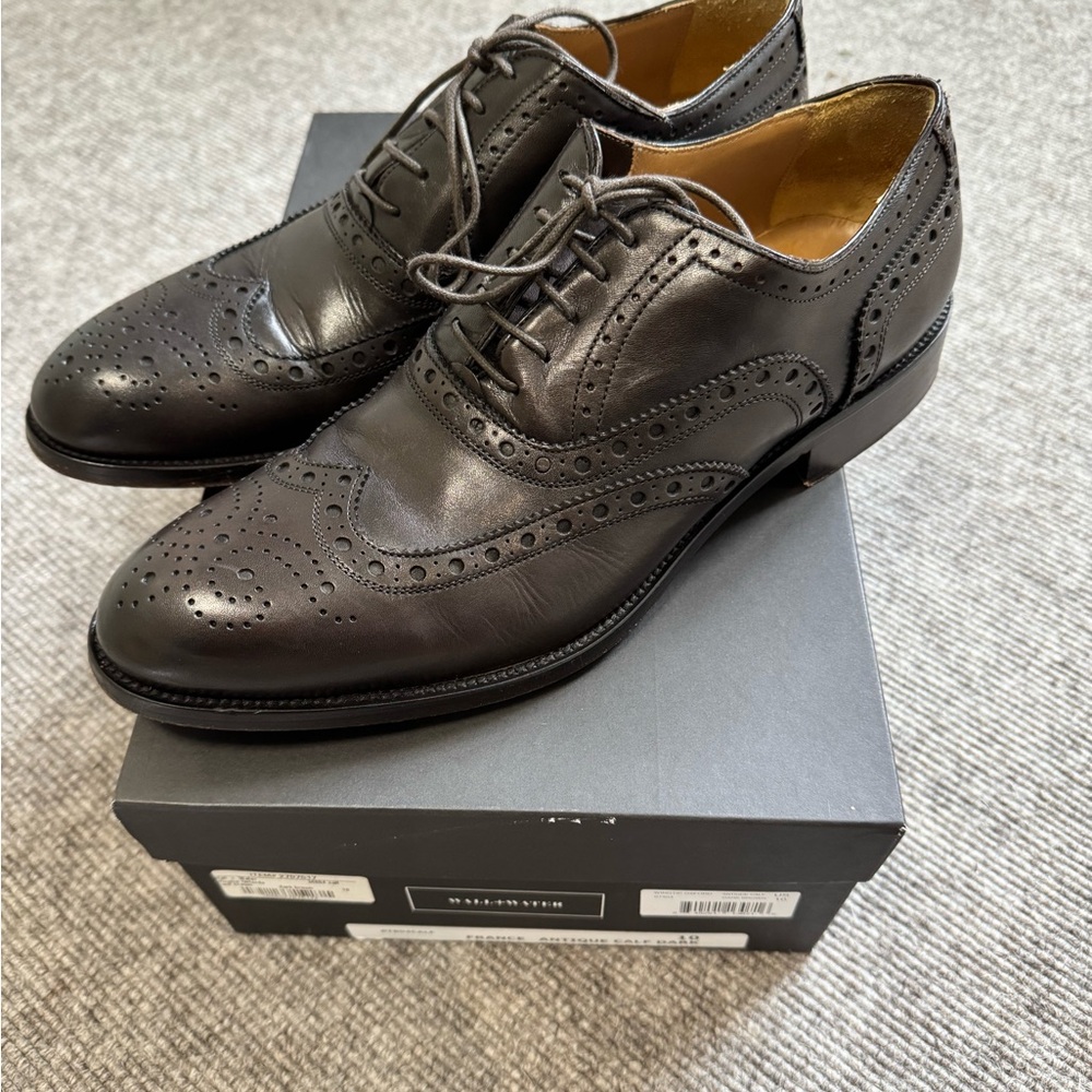 Brown Leather Men's Brogue Wingtip Shoes size 10